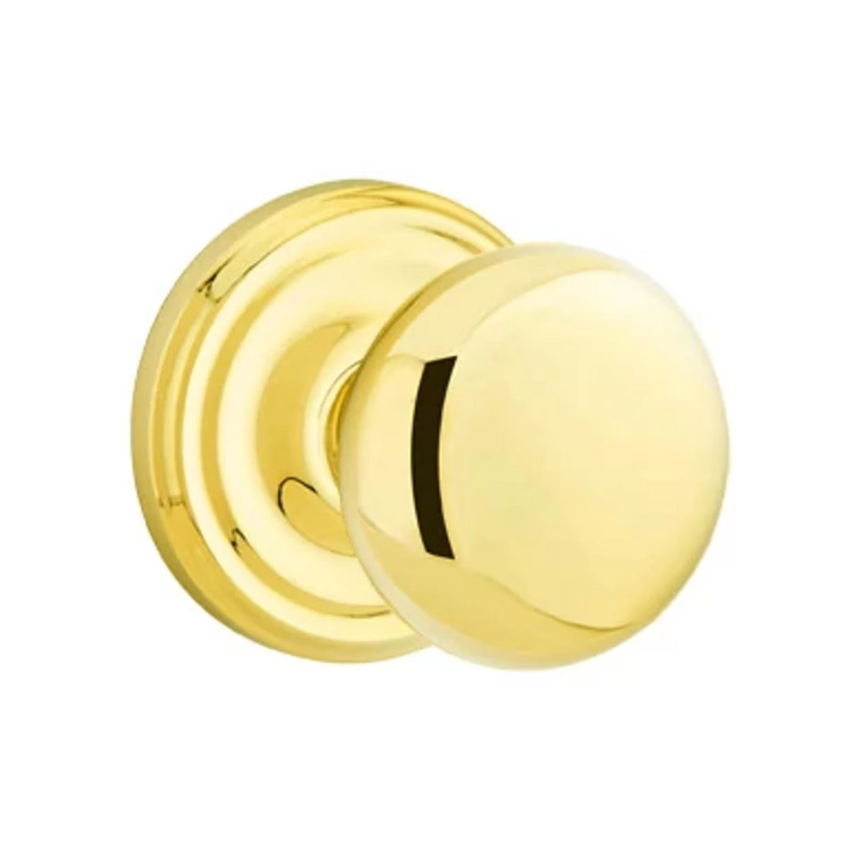 Transitional Polished Brass "Heritage" Round Door Knob - Forge Hardware Studio