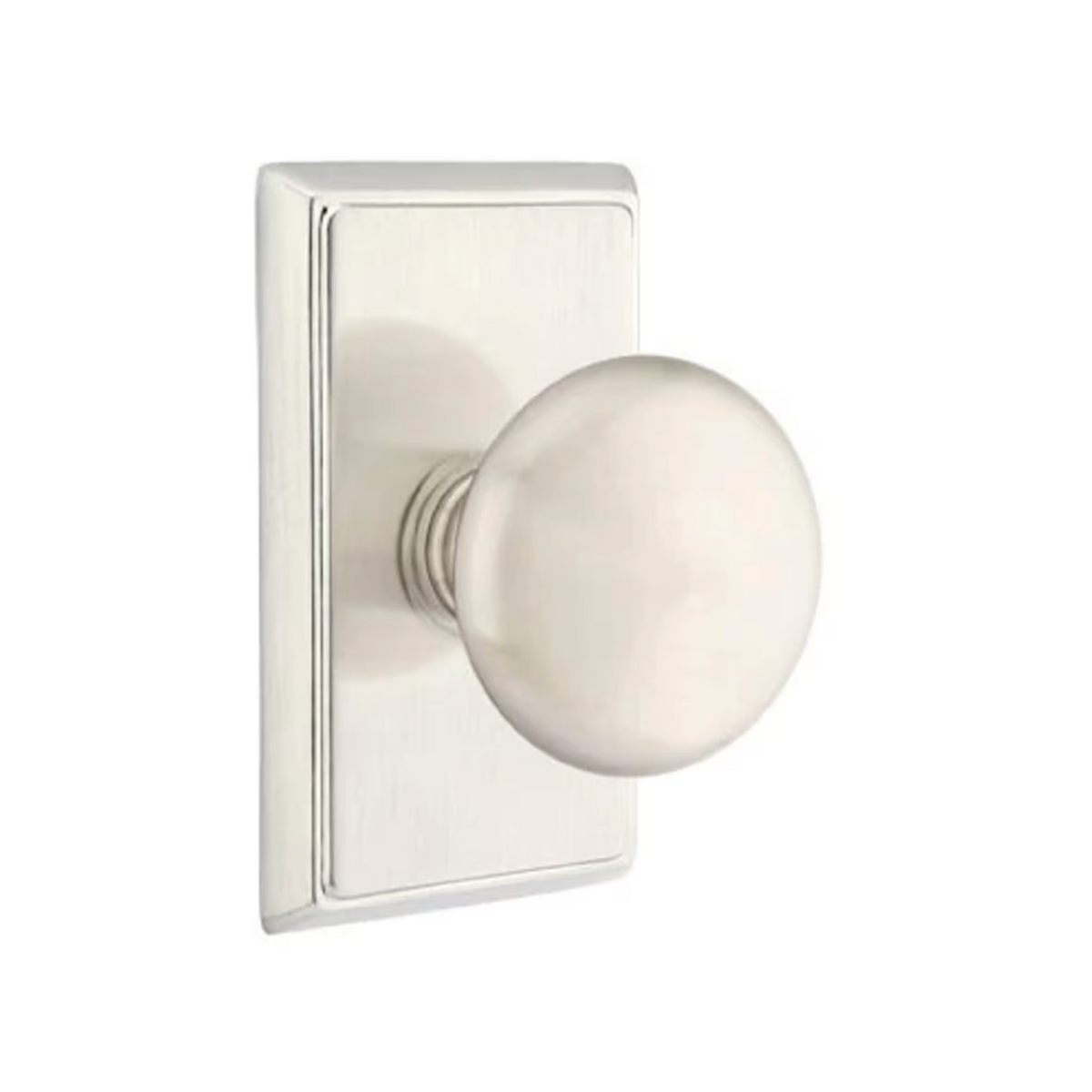 Transitional Satin Nickel "Heritage" Round Door Knob - Forge Hardware Studio