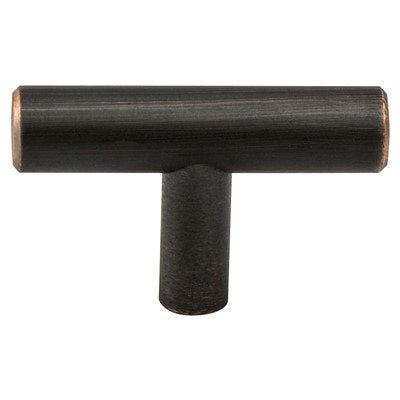 Round Oil-Rubbed Bronze "Dash" T-Knob and T-Bar Drawer Pulls - Forge Hardware Studio