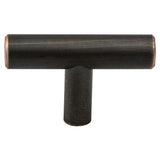 Round Oil-Rubbed Bronze "Dash" T-Knob and T-Bar Drawer Pulls - Forge Hardware Studio