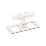Polished Nickel Industrial Modern Pulls and Knob with Backplate - Forge Hardware Studio