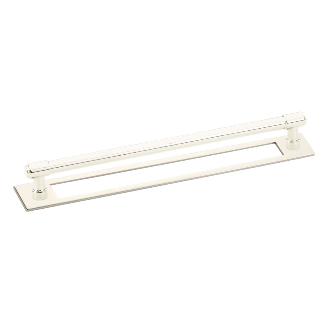 Polished Nickel Industrial Modern Pulls and Knob with Backplate - Forge Hardware Studio