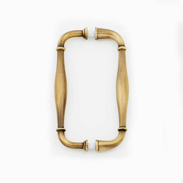 Old Brass "Kensington" Glass Shower Door Handle - Forge Hardware Studio