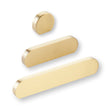 Satin Brass "Bit" Rounded Drawer Pulls and Cabinet Knobs - Forge Hardware Studio