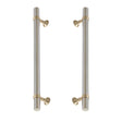 Champagne Bronze and Polished Nickel Smooth "Contemporary" Glass Shower Door Handles - Forge Hardware Studio