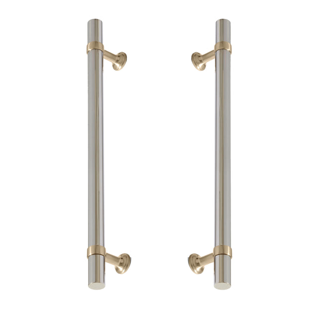 Champagne Bronze and Polished Nickel Smooth "Contemporary" Glass Shower Door Handles - Forge Hardware Studio