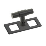 Matte Black Industrial Modern Pulls and Knob with Backplate - Forge Hardware Studio