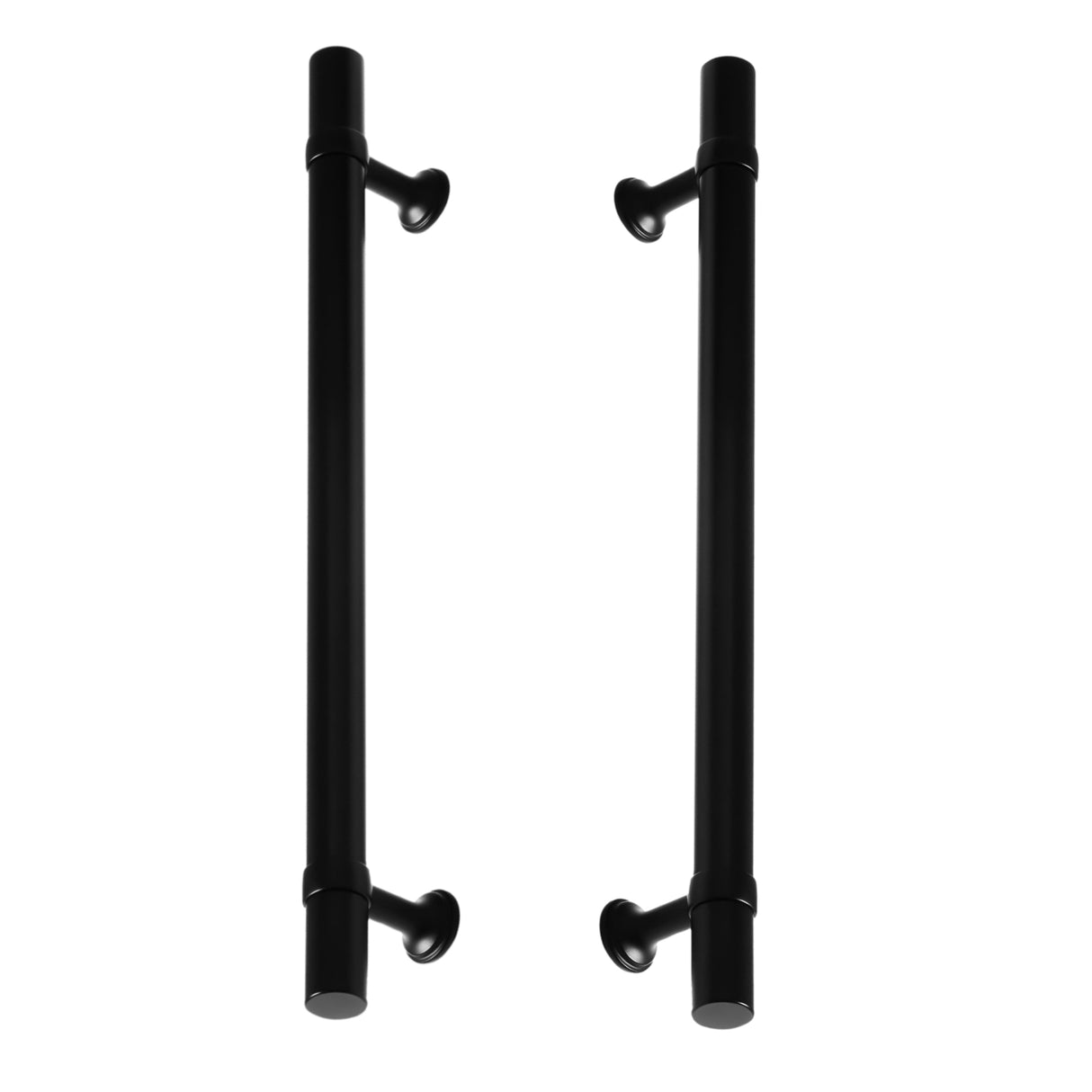 Matte Black "Contemporary" Glass Shower Door Handles - Back to Back Pulls - Forge Hardware Studio