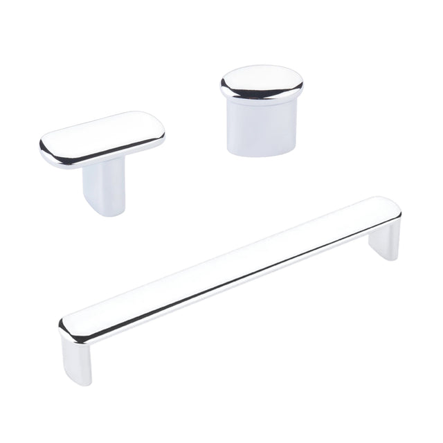 Polished Chrome "Lake" Drawer Pulls and Cabinet Knobs - Forge Hardware Studio