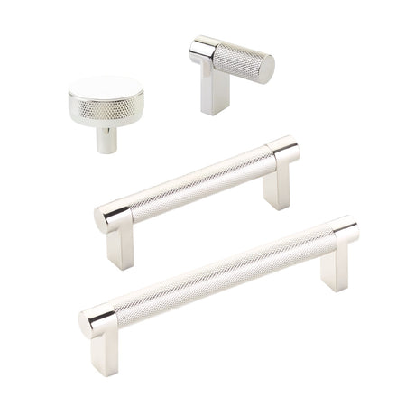 Knurled Polished Nickel Cabinet Knobs and Drawer Pulls - Forge Hardware Studio