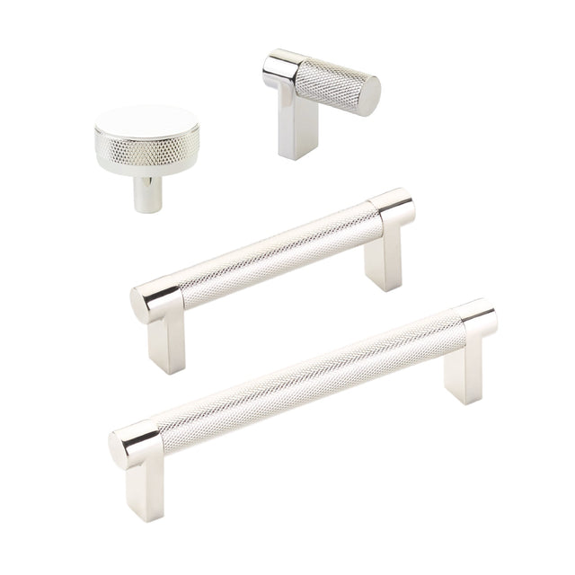 Knurled Polished Nickel Cabinet Knobs and Drawer Pulls - Forge Hardware Studio