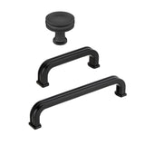 Matte Black "Belfour" Cabinet Knobs and Drawer Pulls - Forge Hardware Studio