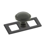 Matte Black Industrial Modern Pulls and Knob with Backplate - Forge Hardware Studio