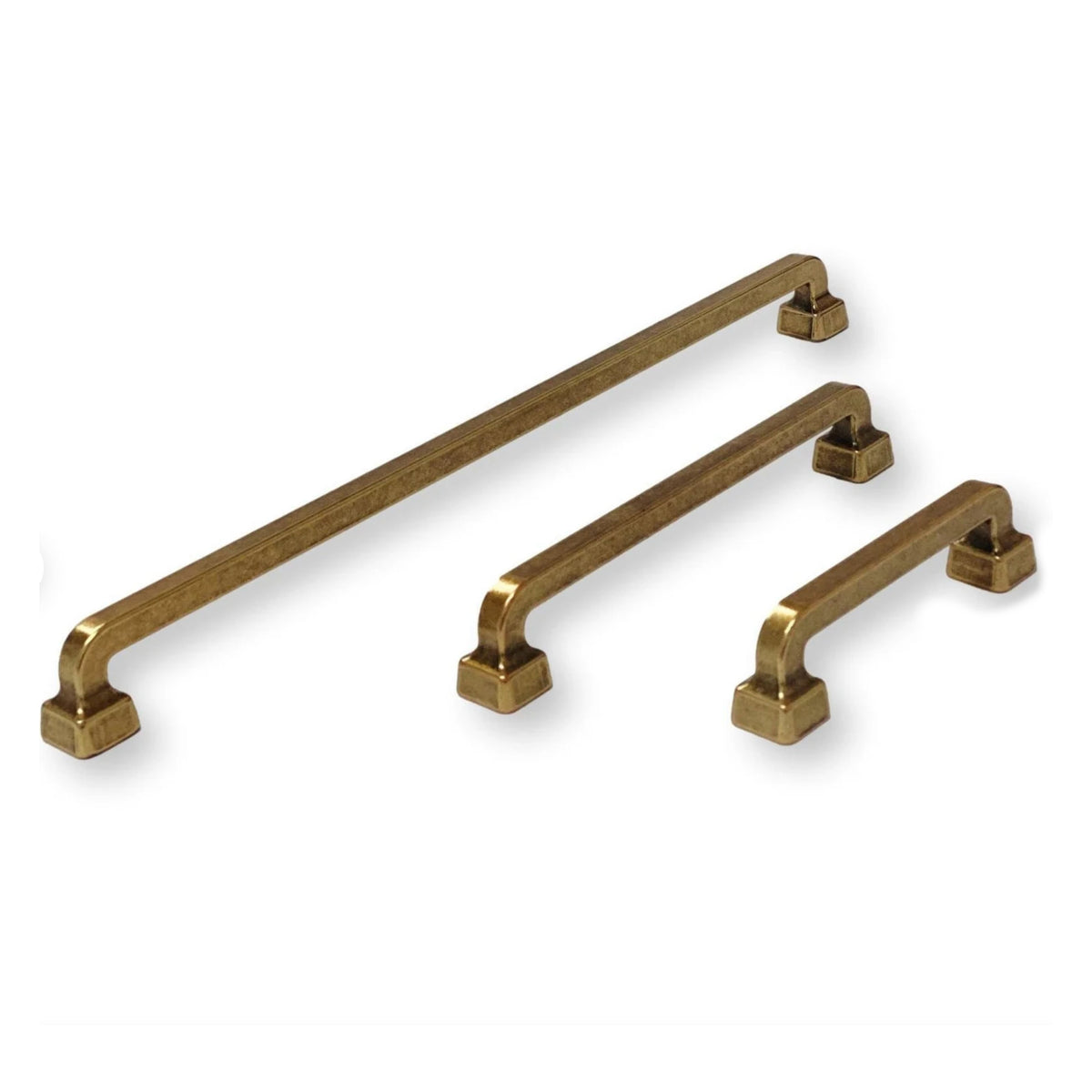 Mission Drawer Pull "Capri" in Antique Brass - Forge Hardware Studio
