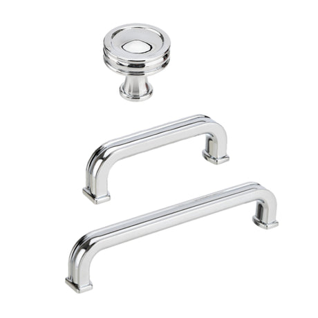 Polished Chrome "Belfour" Cabinet Knobs and Drawer Pulls - Forge Hardware Studio