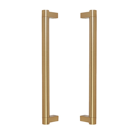Champagne Bronze Smooth Glass Shower Door Handles - Forge Hardware Studio