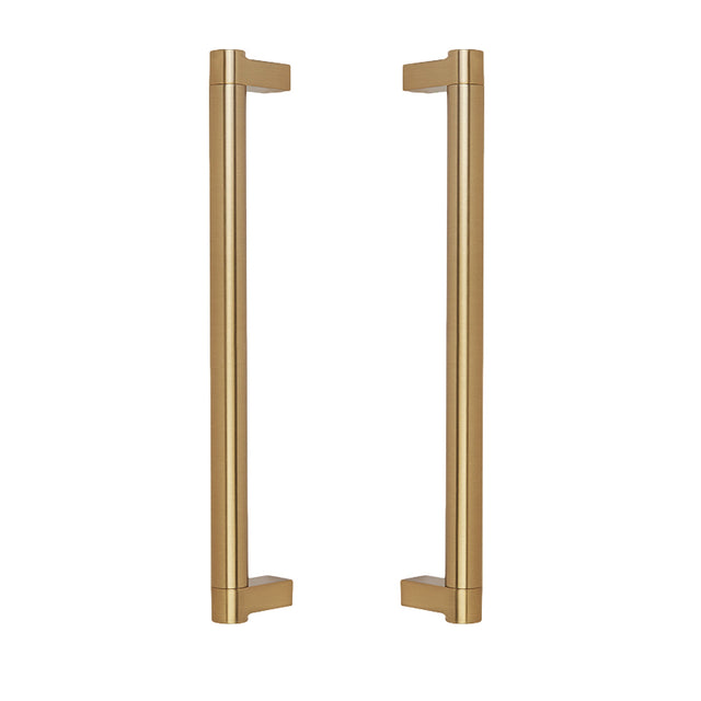 Champagne Bronze Smooth Glass Shower Door Handles - Forge Hardware Studio