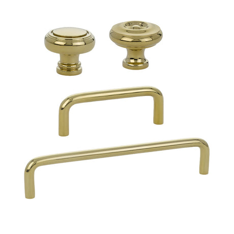 Polished Brass "Heritage No.2" Cabinet Knobs and Wire Pulls - Forge Hardware Studio