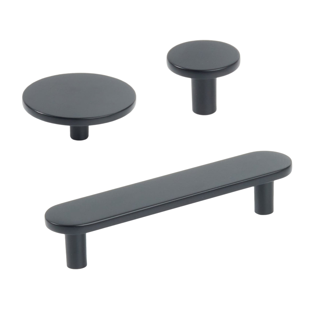 Matte Black "Arlow" Drawer Pulls and Cabinet Knobs - Forge Hardware Studio