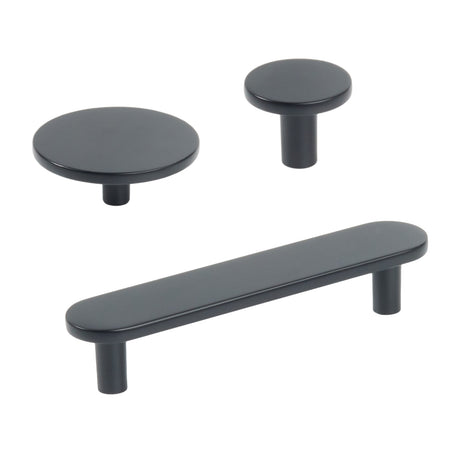 Matte Black "Arlow" Drawer Pulls and Cabinet Knobs - Forge Hardware Studio