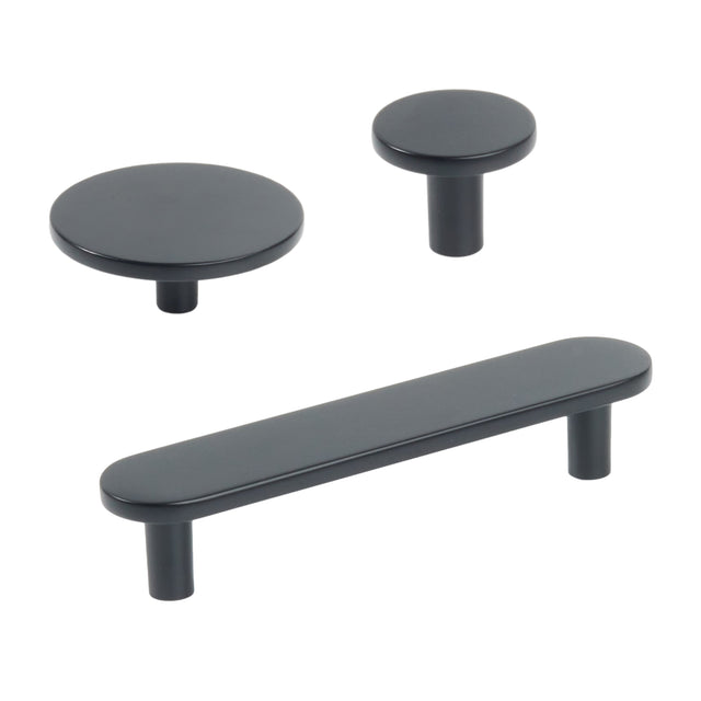 Matte Black "Arlow" Drawer Pulls and Cabinet Knobs - Forge Hardware Studio