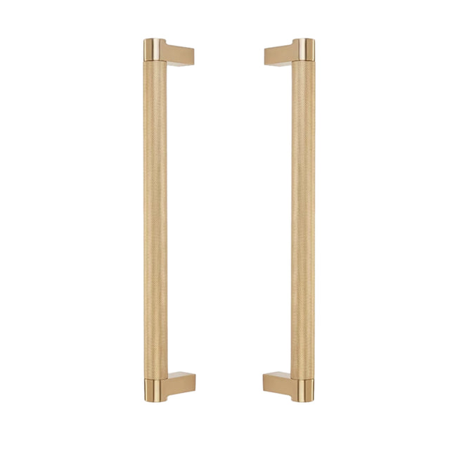 Champagne Bronze Knurled Glass Shower Door Handles - Forge Hardware Studio