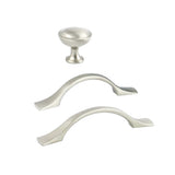 Brushed Nickel "Tina" Cabinet Knob and Drawer Pulls - Forge Hardware Studio