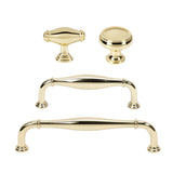 Transitional Polished Brass "Perry" Cabinet Knobs and Drawer Pulls