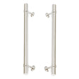 Polished Chrome "Contemporary" Glass Shower Door Handles - Back to Back Pulls - Forge Hardware Studio