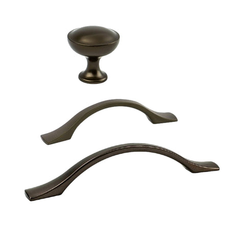 Oil Rubbed Bronze "Tina" Cabinet Knob and Drawer Pulls - Forge Hardware Studio
