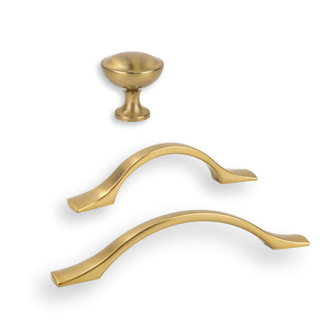 Champagne Bronze "Tina" Cabinet Knob and Drawer Pulls - Forge Hardware Studio
