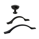 Matte Black "Tina" Cabinet Knob and Drawer Pulls - Forge Hardware Studio