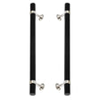 Polished Nickel and Matte Black Smooth "Contemporary" Glass Shower Door Handles - Forge Hardware Studio