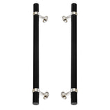 Polished Nickel and Matte Black Smooth "Contemporary" Glass Shower Door Handles - Forge Hardware Studio
