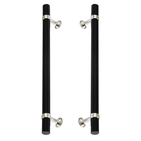 Polished Nickel and Matte Black Smooth "Contemporary" Glass Shower Door Handles - Forge Hardware Studio