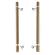 Chrome and Champagne Bronze Smooth "Contemporary" Glass Shower Door Handles - Forge Hardware Studio