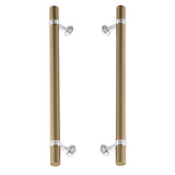 Chrome and Champagne Bronze Smooth "Contemporary" Glass Shower Door Handles - Forge Hardware Studio