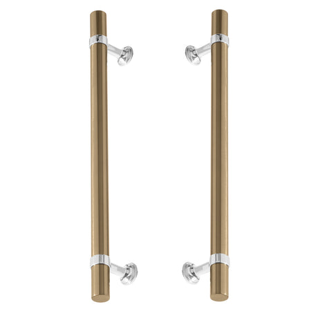 Chrome and Champagne Bronze Smooth "Contemporary" Glass Shower Door Handles - Forge Hardware Studio