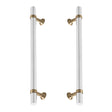 Champagne Bronze and Chrome Smooth "Contemporary" Glass Shower Door Handles - Forge Hardware Studio