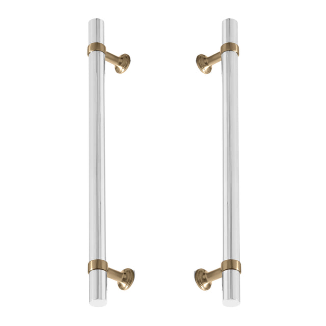Champagne Bronze and Chrome Smooth "Contemporary" Glass Shower Door Handles - Forge Hardware Studio