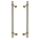 Champagne Bronze and Satin Nickel Smooth "Contemporary" Glass Shower Door Handles - Forge Hardware Studio