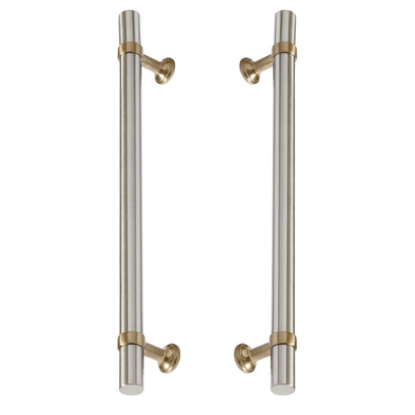 Champagne Bronze and Satin Nickel Smooth "Contemporary" Glass Shower Door Handles - Forge Hardware Studio