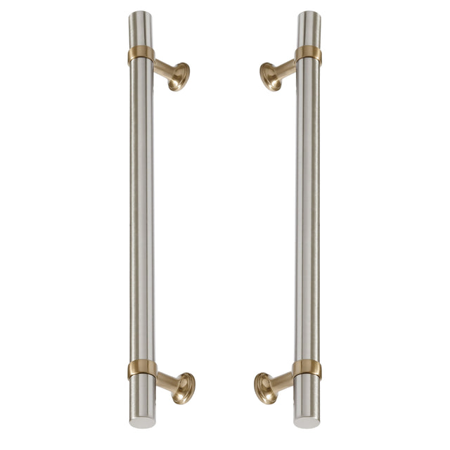 Champagne Bronze and Satin Nickel Smooth "Contemporary" Glass Shower Door Handles - Forge Hardware Studio