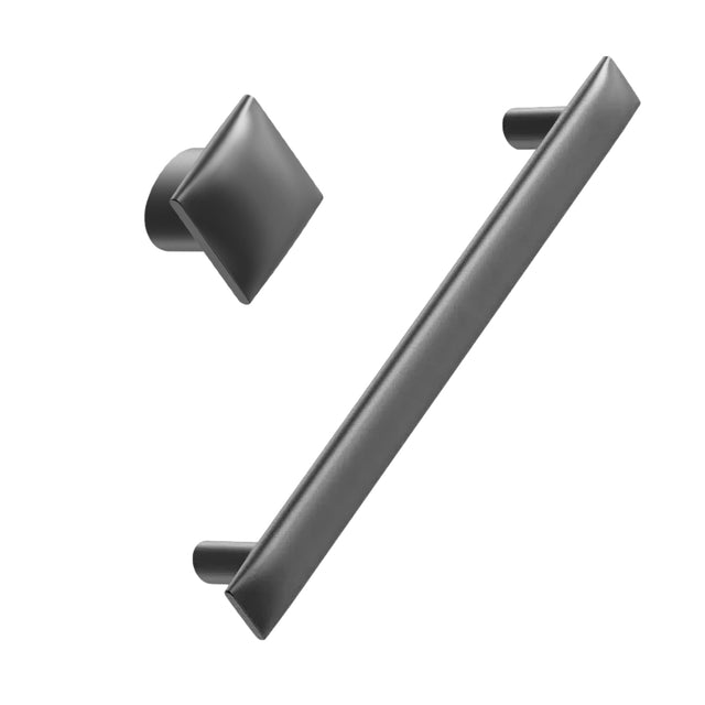 Gun Metal "Flow" T-Bar Cabinet Knob and Drawer Pull - Forge Hardware Studio