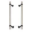 Matte Black and Polished Nickel Smooth "Contemporary" Glass Shower Door Handles - Forge Hardware Studio