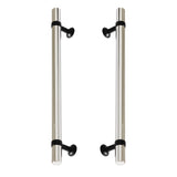 Matte Black and Polished Nickel Smooth "Contemporary" Glass Shower Door Handles - Forge Hardware Studio