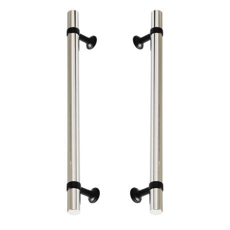 Matte Black and Polished Nickel Smooth "Contemporary" Glass Shower Door Handles - Forge Hardware Studio