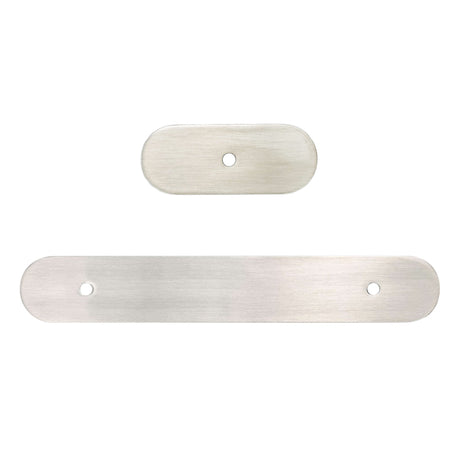 Brushed Nickel Rounded Drawer Pull Backplates - Forge Hardware Studio