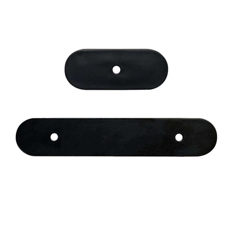 Matte Black Rounded Drawer Pull Backplates - Forge Hardware Studio