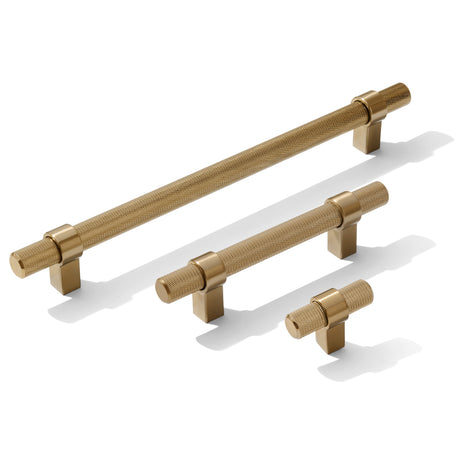 Knurled "Prelude" Champagne Bronze Cabinet Knobs and Drawer Pulls - Forge Hardware Studio